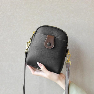 Vintage Crossbody Cowhide Cell Phone Shoulder Bag Leather Messenger Bags