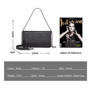 Punk Rivet Women Messenger Bags Chain Envelope Crossbody Bags