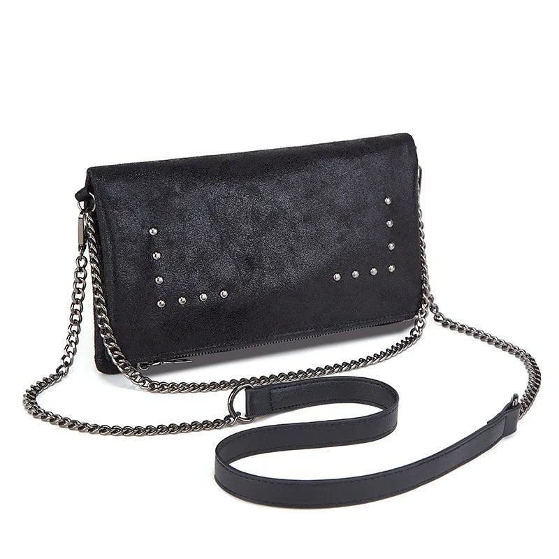 Punk Rivet Women Messenger Bags Chain Envelope Crossbody Bags