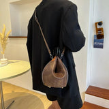 Women's String Bucket Bags Small Totes Clutch Purse Handbag