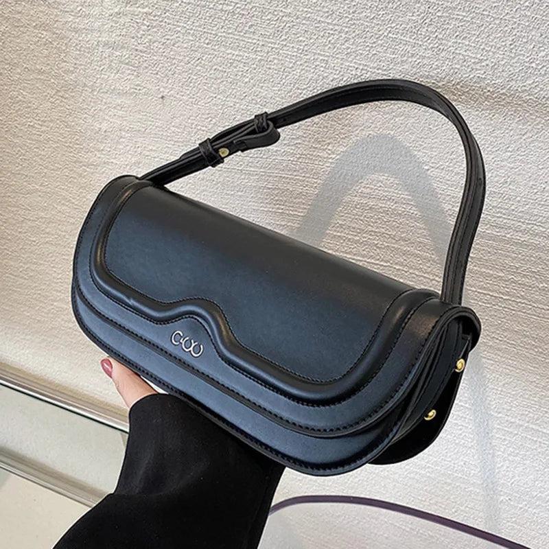 Women Strap Sling Shoulder Bag Green Pu Leather Handbag Armpit Bag Clutch