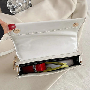 Women Shoulder Bags Purple Orange Handbags Clutch Ladies Patent Leather