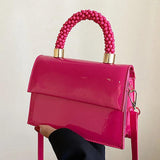 Women Shoulder Bags Purple Orange Handbags Clutch Ladies Patent Leather