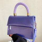 Women Shoulder Bags Purple Orange Handbags Clutch Ladies Patent Leather