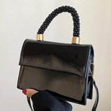 Women Shoulder Bags Purple Orange Handbags Clutch Ladies Patent Leather