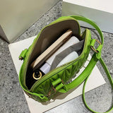 Green PU Leather Shoulder Bag Crossbody Handbag