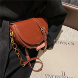 Brown Leather Crossbody Bag for Women Vintage Shoulder Handbags
