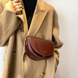 Brown Leather Crossbody Bag for Women Vintage Shoulder Handbags