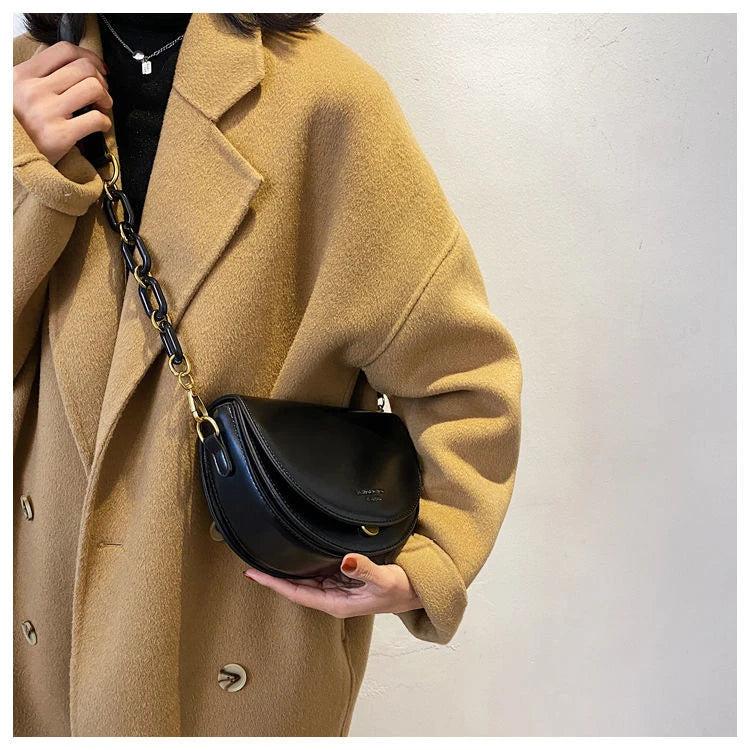 Brown Leather Crossbody Bag for Women Vintage Shoulder Handbags