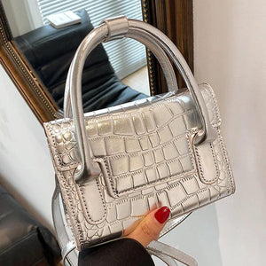 Women's Stone Pattern Mini Flap Bag Wallet Clutch