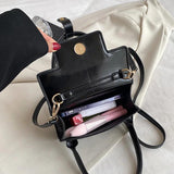 Women's Stone Pattern Mini Flap Bag Wallet Clutch