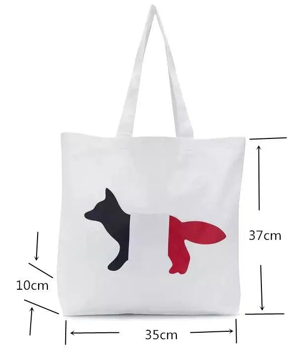 Fox Print Large Tote Bag for Women Eco Shopping Handbag