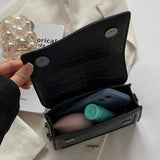 Green Stone Pattern Leather Handbag Chain Shoulder Bags