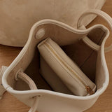 Casual Small Tote Round Handle Women Handbags Soft Matte Leather Shoulder Crossb