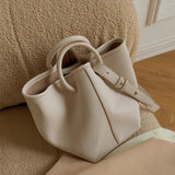 Casual Small Tote Round Handle Women Handbags Soft Matte Leather Shoulder Crossb