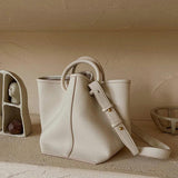 Casual Small Tote Round Handle Women Handbags Soft Matte Leather Shoulder Crossb