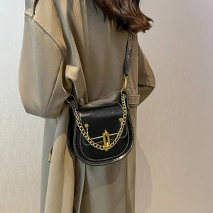 Retro Women Leather Shoulder Bag Chain Crossbody Handbag