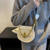 Retro Women Leather Shoulder Bag Chain Crossbody Handbag