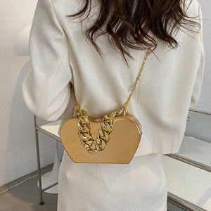 PVC Box Shoulder Bag Chain Crossbody Small Purse Handbag