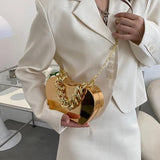 PVC Box Shoulder Bag Chain Crossbody Small Purse Handbag