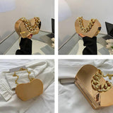 PVC Box Shoulder Bag Chain Crossbody Small Purse Handbag