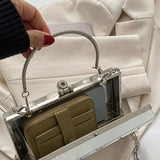 Silver PVC Box Bags Shoulder Bag Party Evening Clutch Chain Crossbody Bags