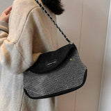 Silver Rhinestone Shoulder Bag Suede Crossbody Handbag