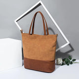 Large Tote Bag Leather Women Handbag Shoulder Bags Patchwork Ladies Hand Bags
