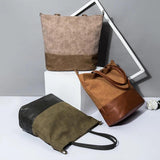 Large Tote Bag Leather Women Handbag Shoulder Bags Patchwork Ladies Hand Bags