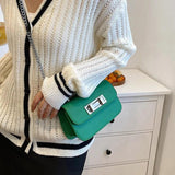 Women Mini Handbag Flap Crossbody Chain Shoulder Phone Wallet Pink Green Bags