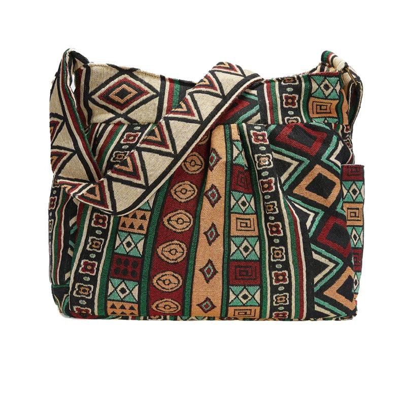 Bohemian Style Crossbody Bag Vintage Hobo Bag Multi-pockets Messenger Bag