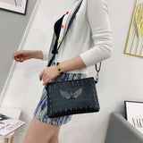 Skull Messenger Bag Chain Shoulder Bag PU Leather Handbags