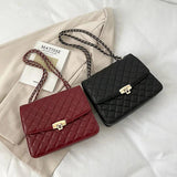 Vintage Leather Shoulder Bag Chain Crossbody Purse