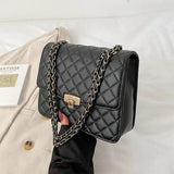 Vintage Leather Shoulder Bag Chain Crossbody Purse