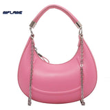 Vintage Leather Hobo Bag Small Clutch Purse Chain Shoulder Crossbody Handbag