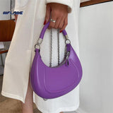 Vintage Leather Hobo Bag Small Clutch Purse Chain Shoulder Crossbody Handbag