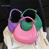 Vintage Leather Hobo Bag Small Clutch Purse Chain Shoulder Crossbody Handbag