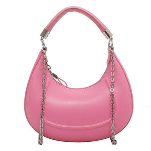Vintage Leather Hobo Bag Small Clutch Purse Chain Shoulder Crossbody Handbag