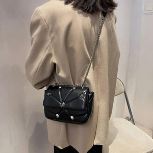 Women Thick Chain Flap Bag Green Crossbody Handbag