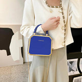 Women Purple Box Bags High Chain Shoulder Bags Party Handbag and Purse Crossbody