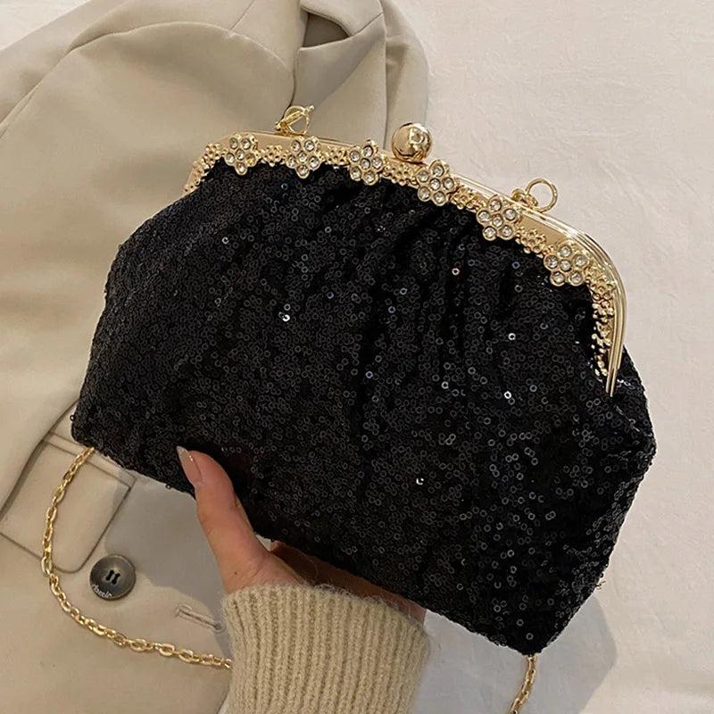 Sequins Crossbody Bags Wedding Evening Clutch Lady Chain Shoulder Bags