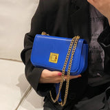 Women Green PU Leather Crossbody Bag Chain Shoulder Bag Ladies Brown Phone Sling