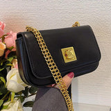 Women Green PU Leather Crossbody Bag Chain Shoulder Bag Ladies Brown Phone Sling
