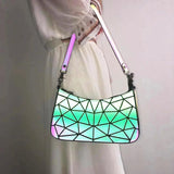 Luminous Geometry Leather Sling Bag for Women