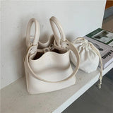 Vintage Leather Shoulder Bag for Women Crossbody Tote