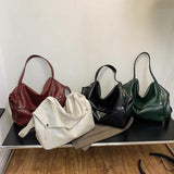 Vintage Big Ladies Crossbody Bag Soft Leather Messenger Bag