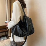 Vintage Big Ladies Crossbody Bag Soft Leather Messenger Bag