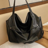 Vintage Big Ladies Crossbody Bag Soft Leather Messenger Bag