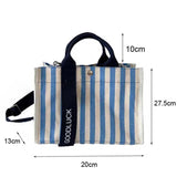 Women Crossbody Bag Striped Shoulder Bags Canvas Tote Handbags