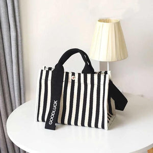 Women Crossbody Bag Striped Shoulder Bags Canvas Tote Handbags